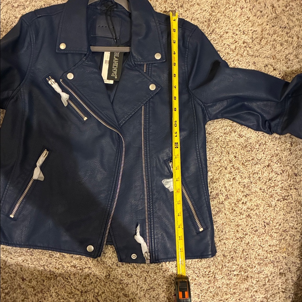 Blank NYC Blue Faux Leather Jacket - Picture 12 of 13